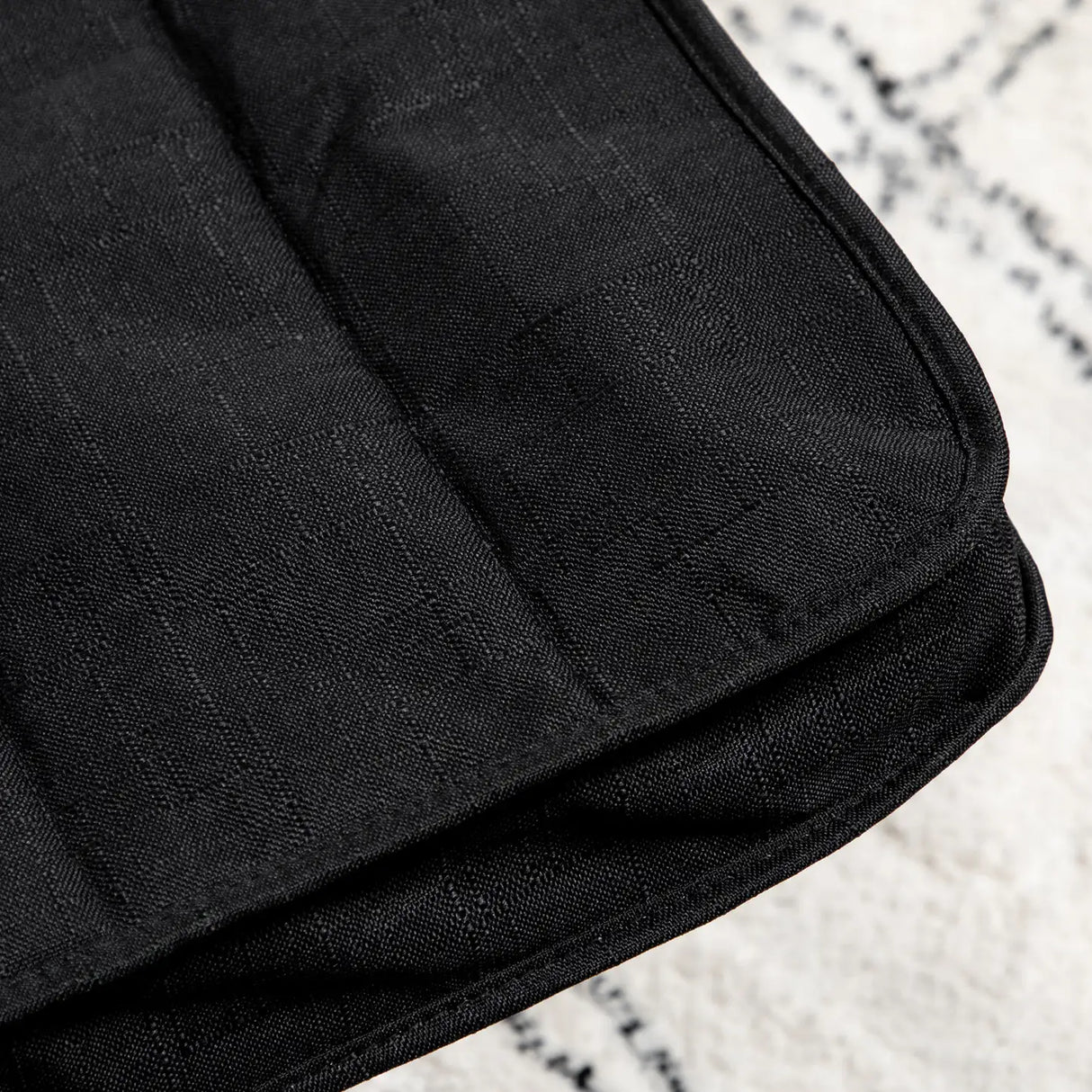 HOMCOM Wooden Armchair, Upholstered Linen Lounge Chair with Adjustable Footrest & Removable Cushion, Poang Chair for Living Room, Black