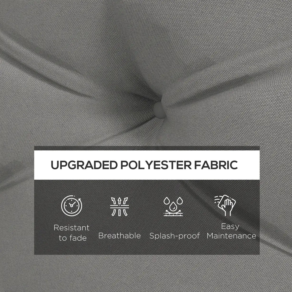 Outsunny Seat and Back Padded Pallet Cushion Set - Light Grey