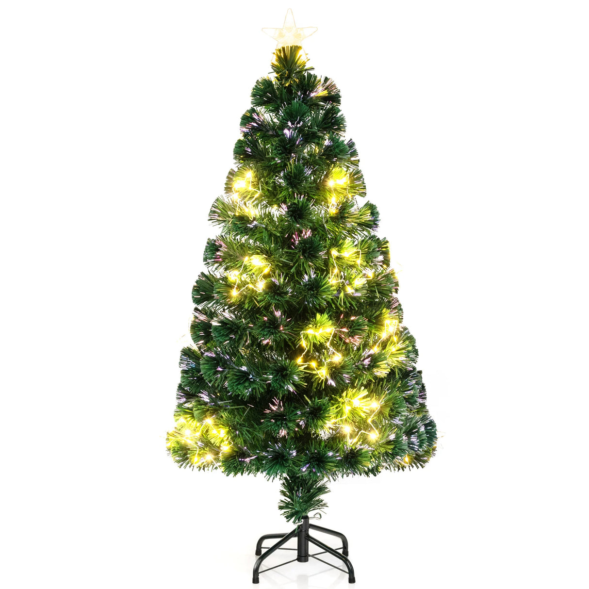 Optical Fiber Christmas Tree Pre-Lit Artificial Xmas Tree-1.2M