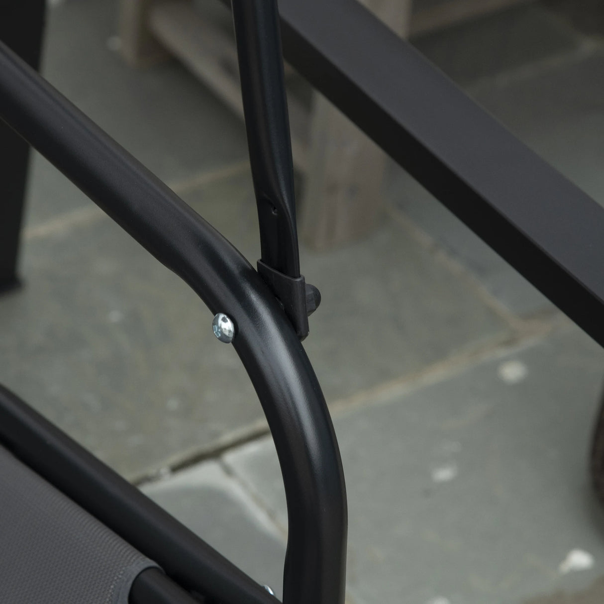 Outsunny 2 Seater Garden Swing Chair with Adjustable Tilting Canopy, Outdoor Hammock Bench with Steel Frame for Patio, Grey