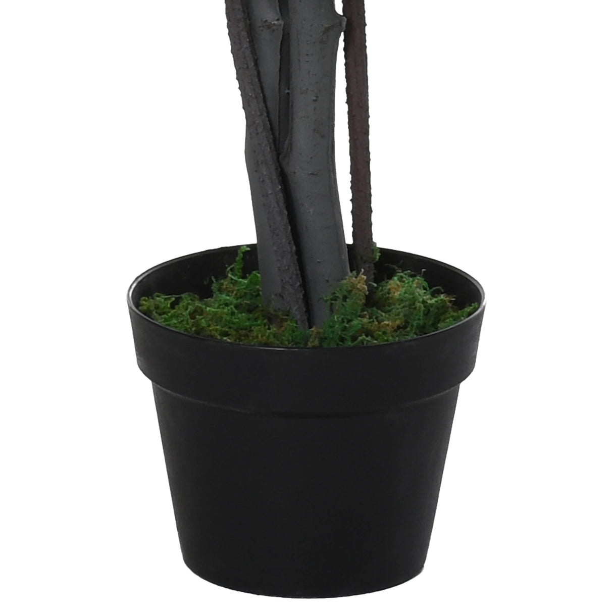 Outsunny Set of 2 Artificial Plants White Rose Floral in Pot, Fake Plants for Home Indoor Decor, 90cm, Purple