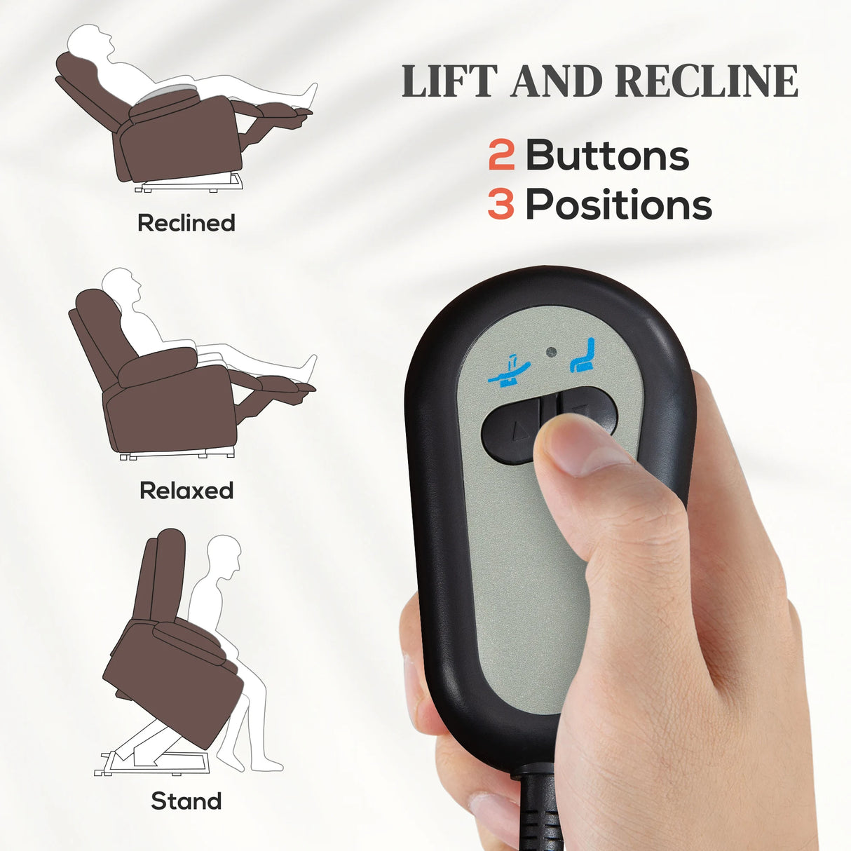 HOMCOM Faux Leather 70 Electric Riser Recliner Chair, Dark Brown