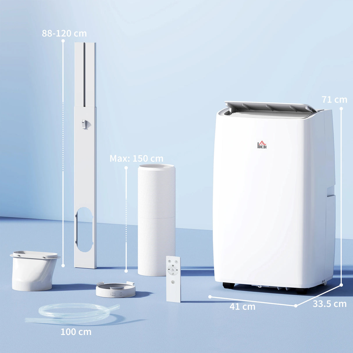 HOMCOM Portable Air Conditioner 12000 BTU, 4-in-1 Air Conditioning Unit, Dehumidifier, Cooling, Fan, Sleep Mode with 2 Speeds, Remote, LED Display, 24H Timer, Window Kit, Child Lock, 35m2, Cream