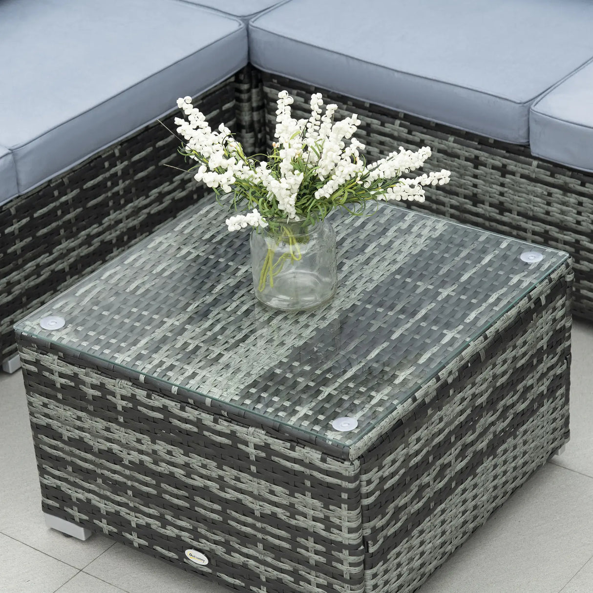 Outsunny Four-Piece Rattan Sofa Set - Grey