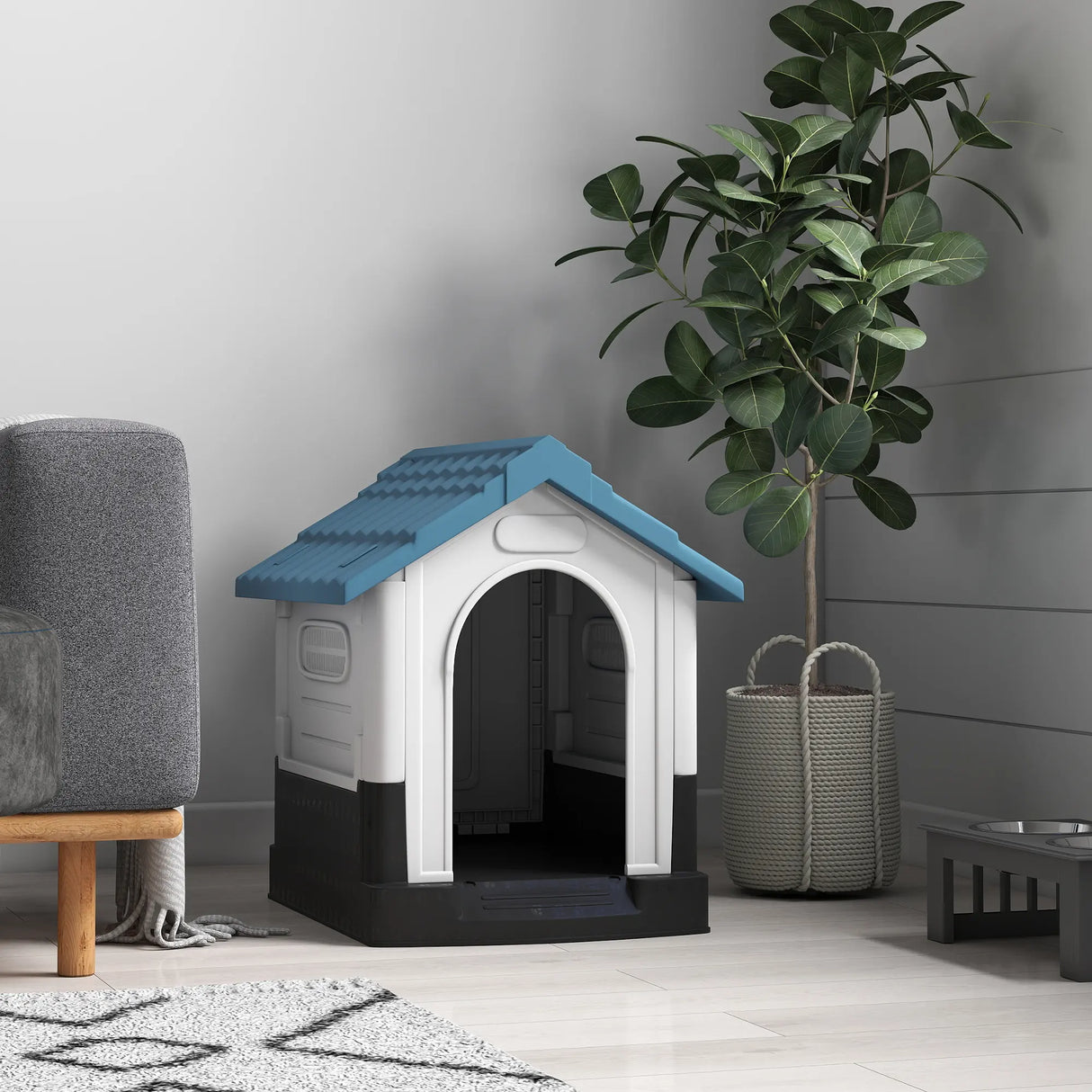 PawHut Outside Dog Kennel House, for Miniature Dogs, 64.5 x 57 x 66cm