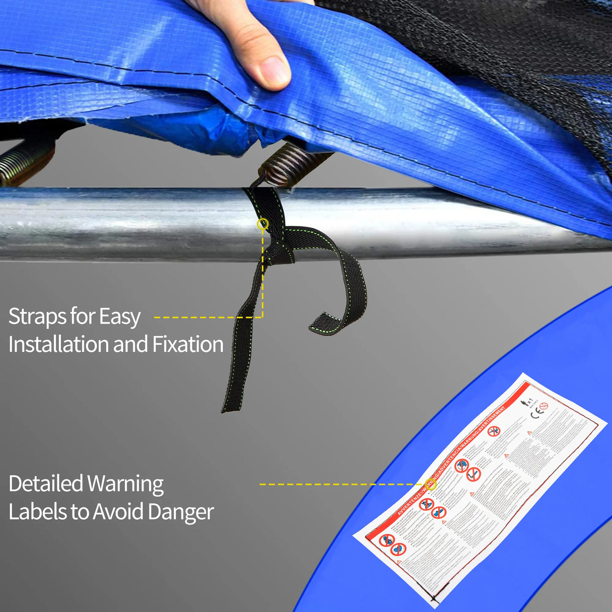 HOMCOM 10FT Trampoline Pad, 305cm Trampoline Accessories Surround Safety Pad Foam Padding Pads Replacement Spare, Multi-Colour