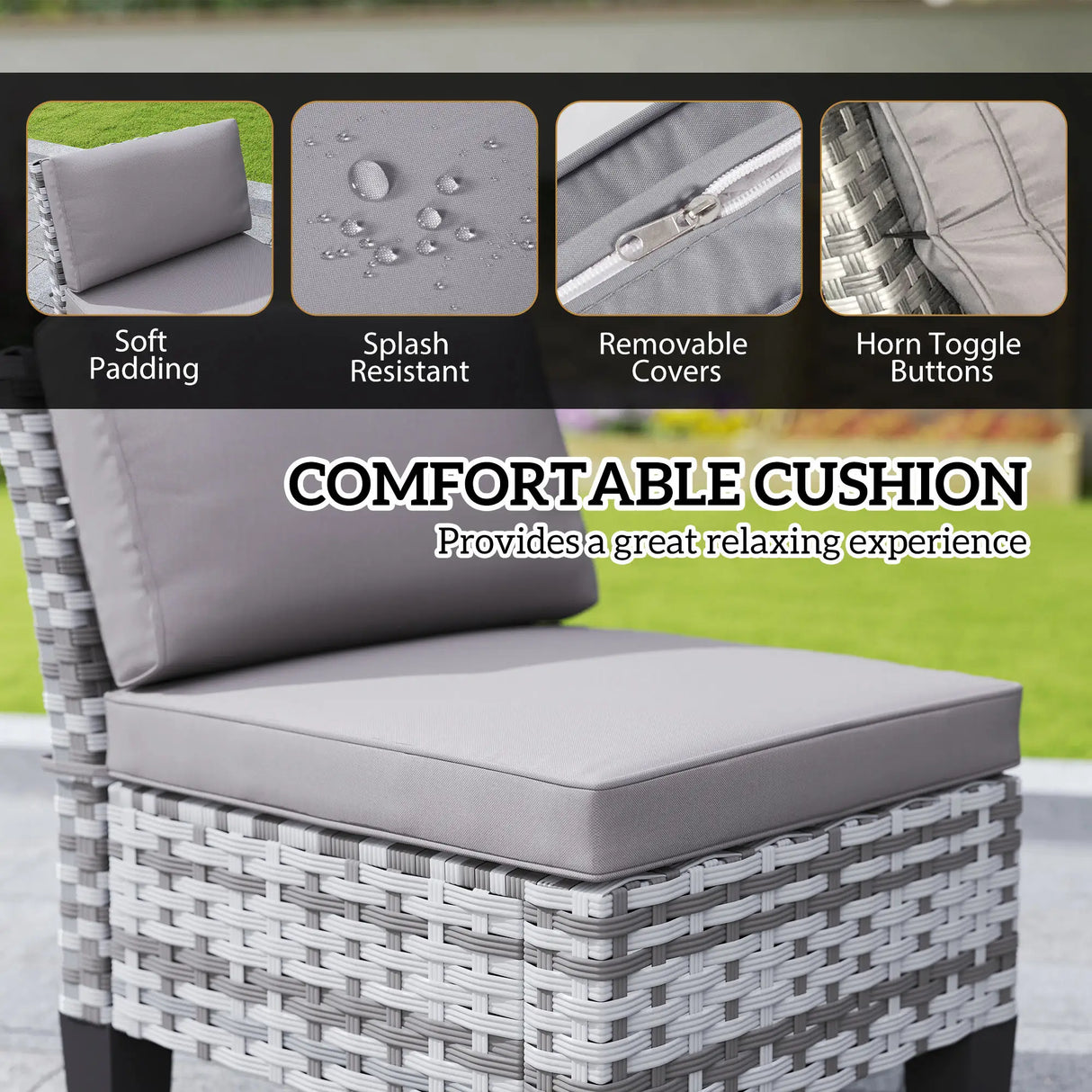 Outsunny Seven-Piece Rattan Dining Set - Grey