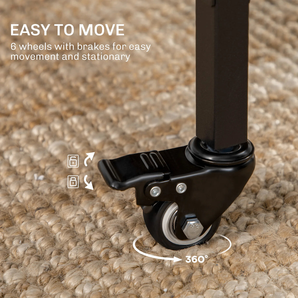 HOMCOM Six-Person Drop Leaf Dining Table - Rustic Brown/Black