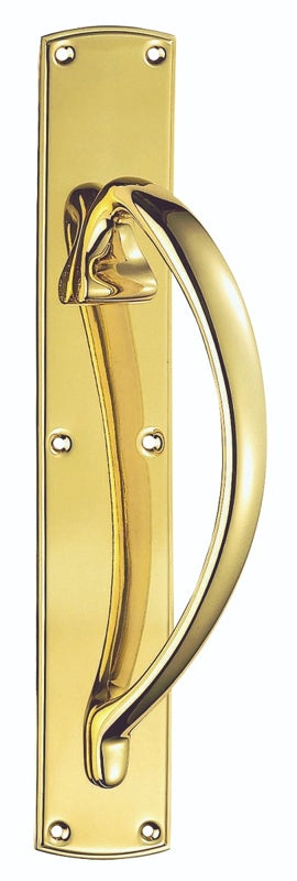 PULL HANDLE - (RIGHT HAND) - POLISHED BRASS - 457MM X 76MM - EACH