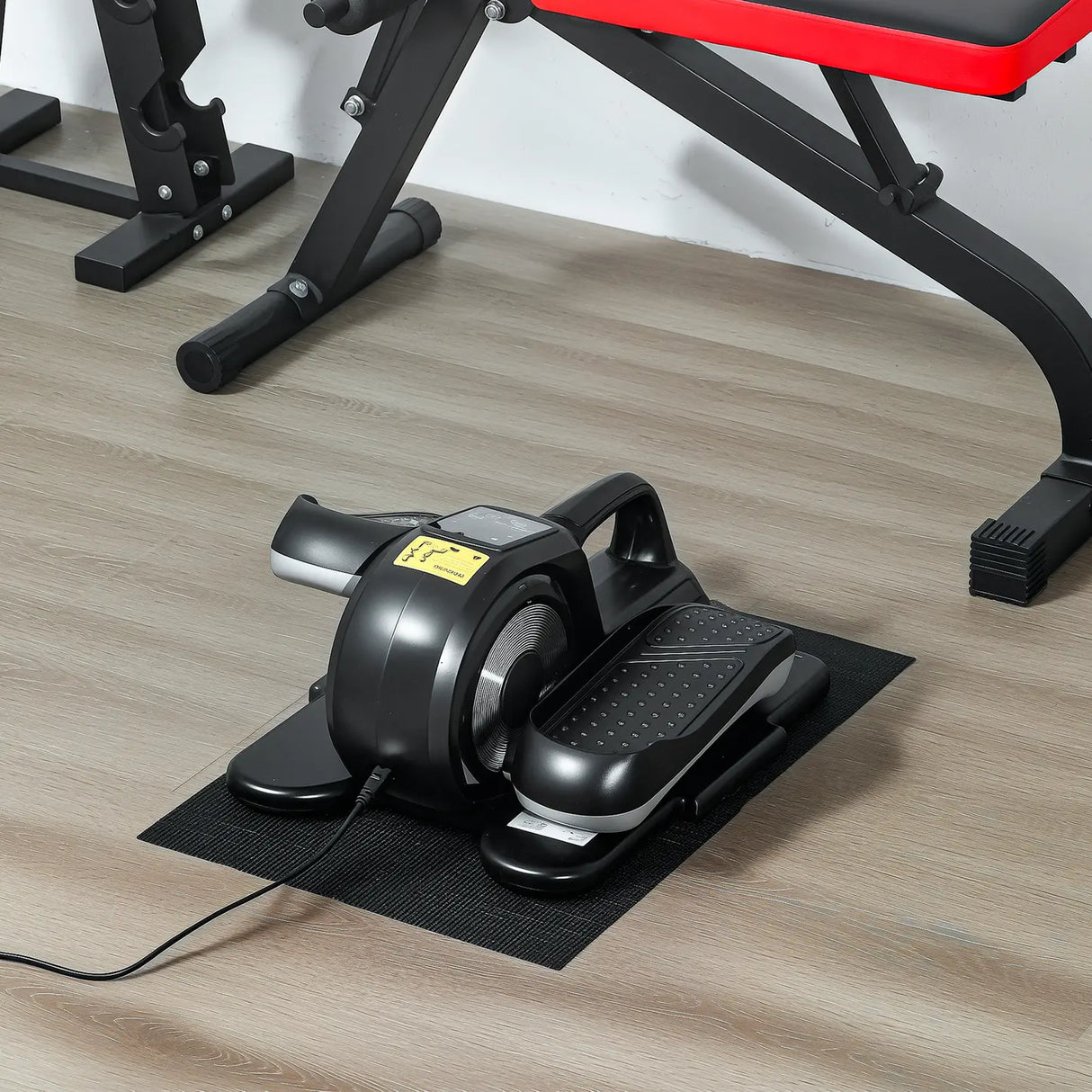 SPORTNOW Under Desk Electric Elliptical Machine for Home, Sit Down Pedal Exerciser for Seniors with 12 Programs, LCD Monitor, Compact with Remote Control & Non-Slip Pad