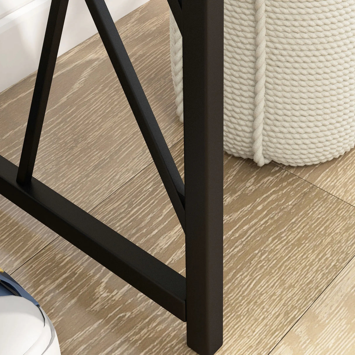 HOMCOM Console Table, Industrial Sofa Table with Metal Frame for Living Room, Hallway, 120 cm, Grey