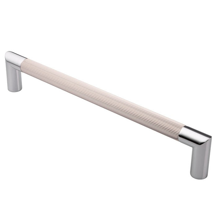 TREND LINES PULL HANDLE - 300MM C/C - BOLT THROUGH FIXING - POLISHED CHROME/SATIN NICKEL - EACH