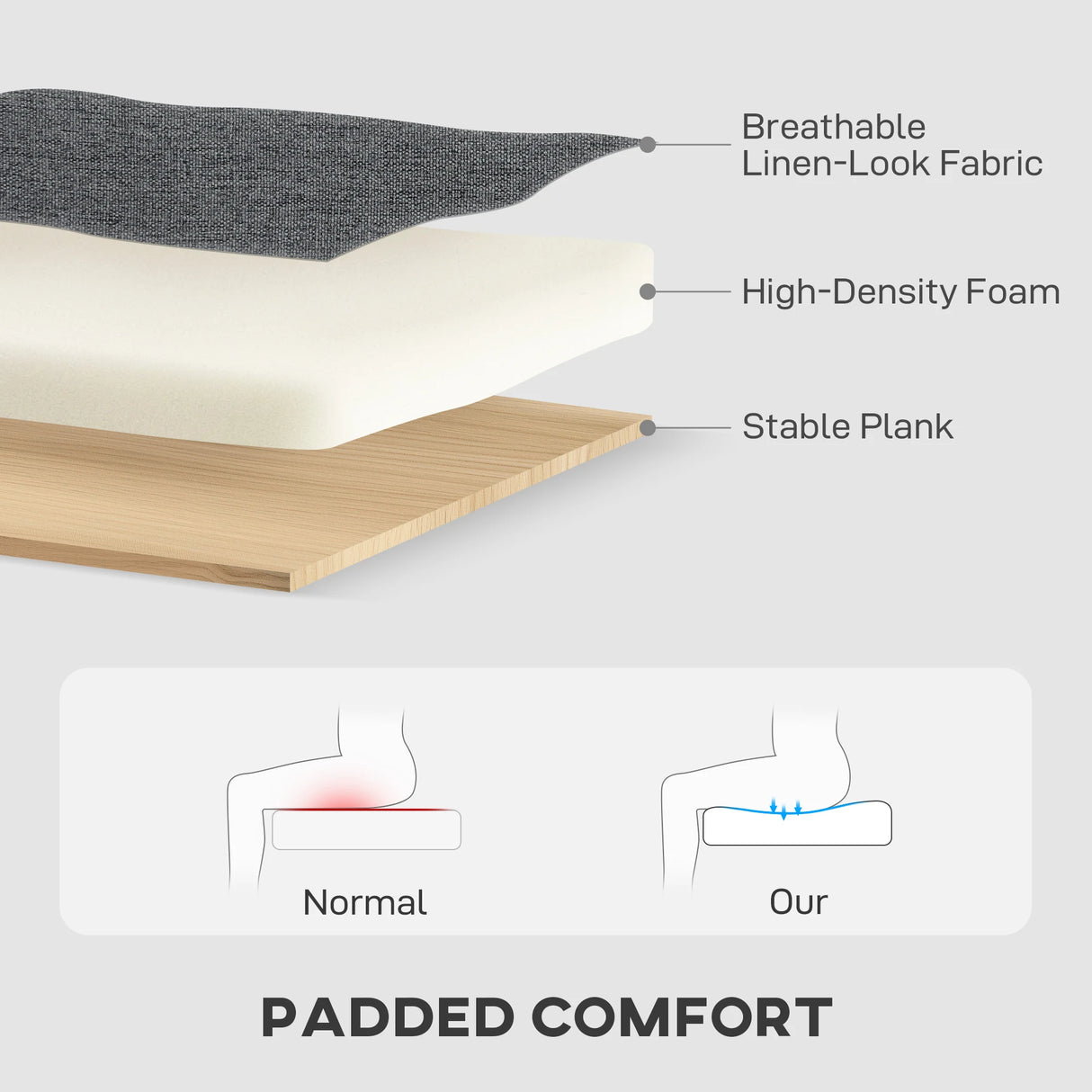 HOMCOM Three-Seater Storage Sofa Bed - Charcoal Grey