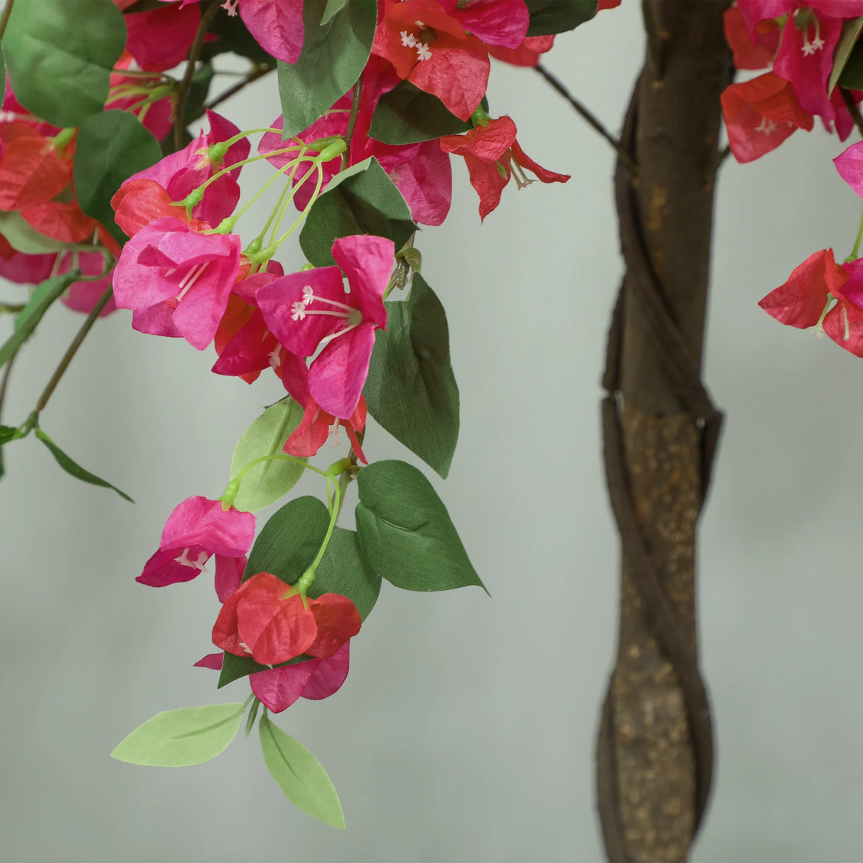 HOMCOM Set of 2 Decorative Artificial Plants, Murraya Flowers in Pots, Fake Plants for Home Indoor Decor, 120cm, Red