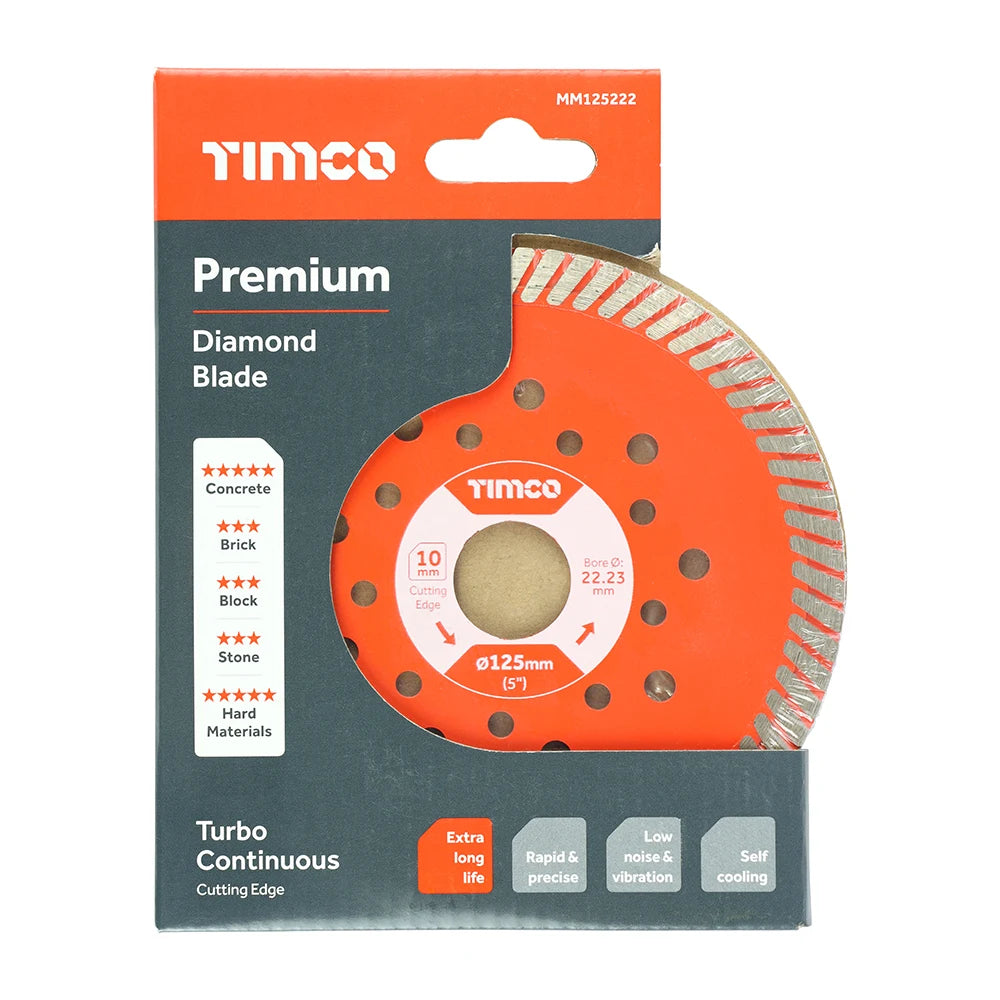 TIMCO Premium Diamond Blade Continuous - 125 x 22.2