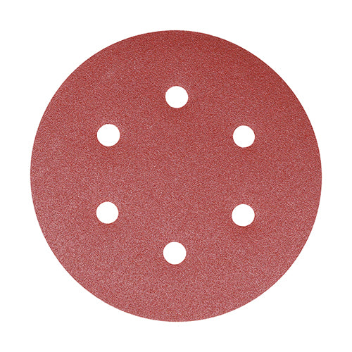 5 x TIMCO Random Orbital Sanding Discs 80 Grit Red - 150mm