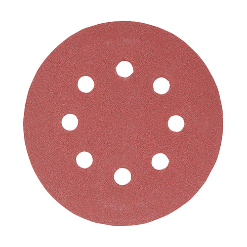 5 x TIMCO Random Orbital Sanding Discs 180 Grit Red - 125mm