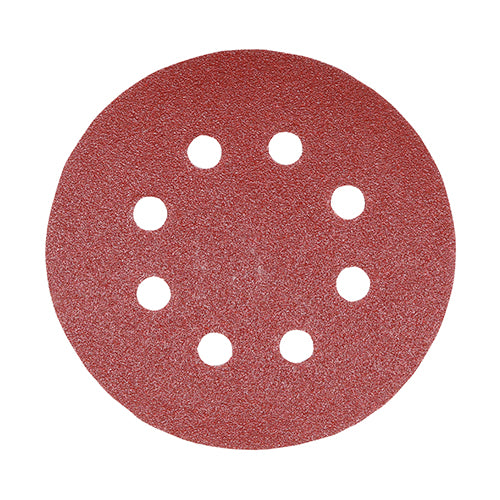 5 x TIMCO Random Orbital Sanding Discs Mixed Red - 125mm (80/120/180)