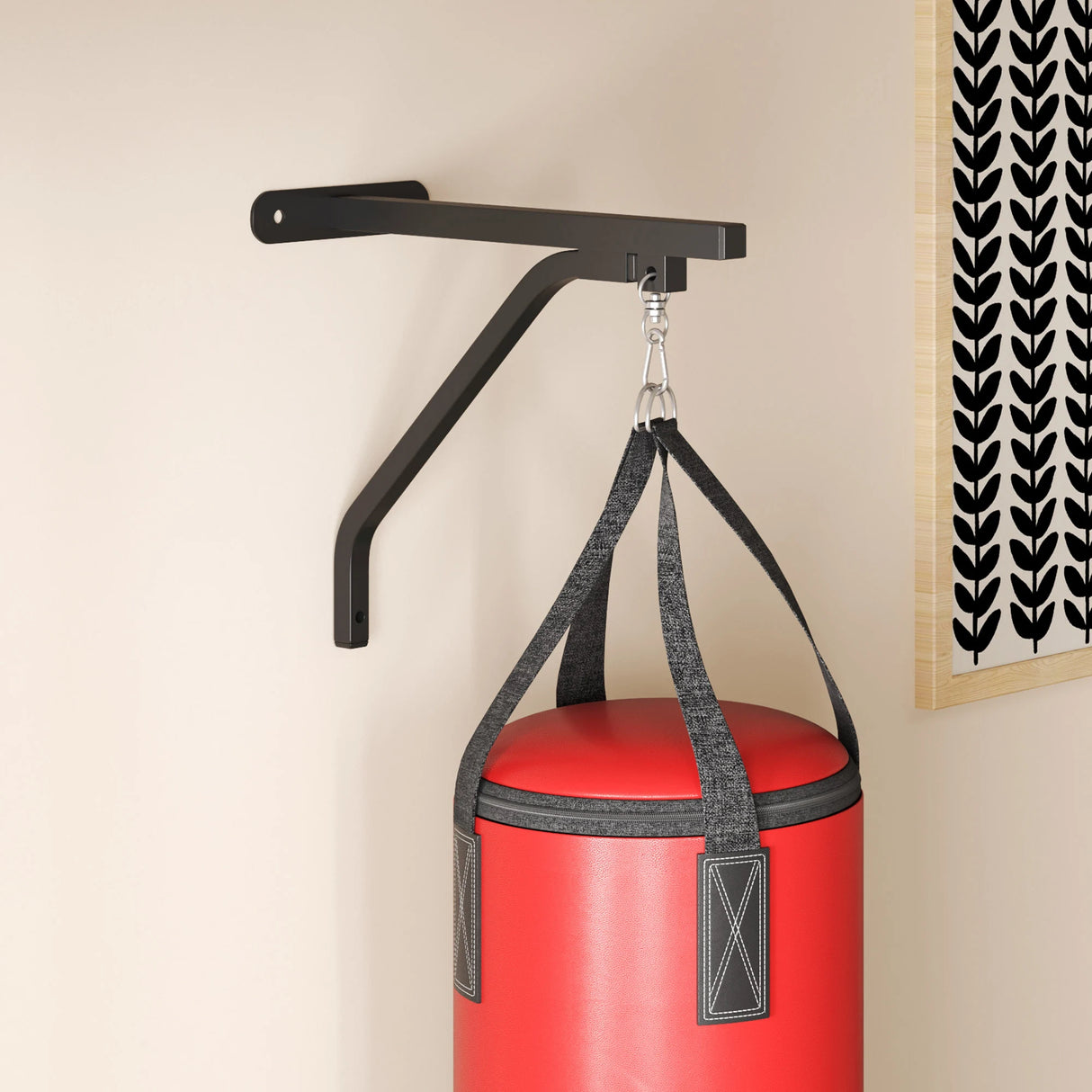 SPORTNOW Unfilled Punching Bag Set with Boxing Bag Bracket, Boxing Gloves, Hand Wraps and 360 Swivel Hook