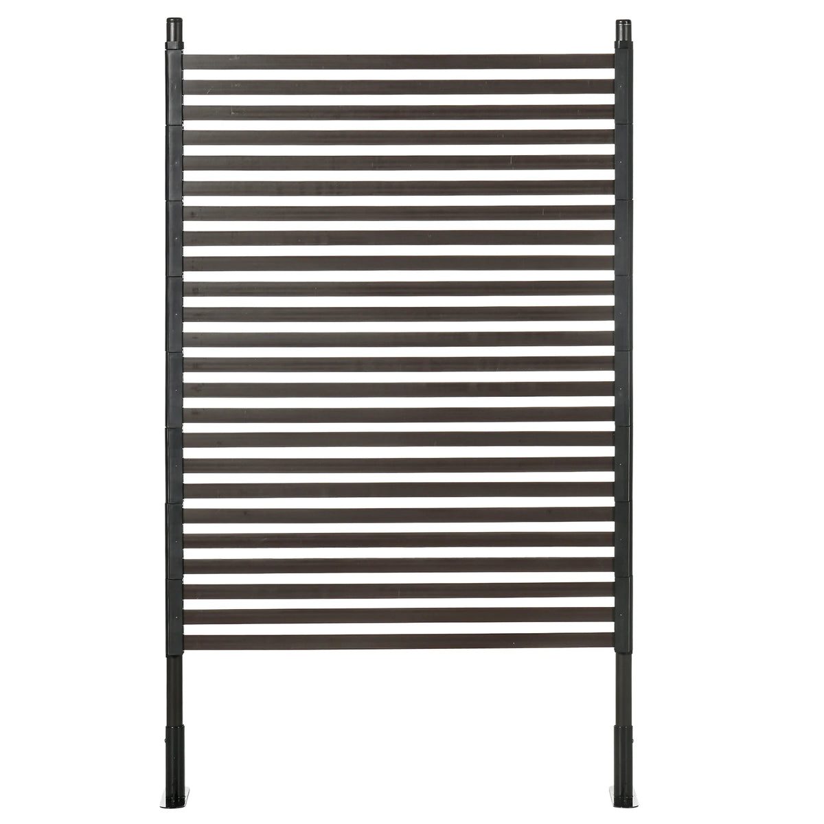 Outsunny Garden Fence with 2 Standing Ways for Hard & Soft Ground, Decorative Outdoor Divider, Animal Barrier Fence, Brown