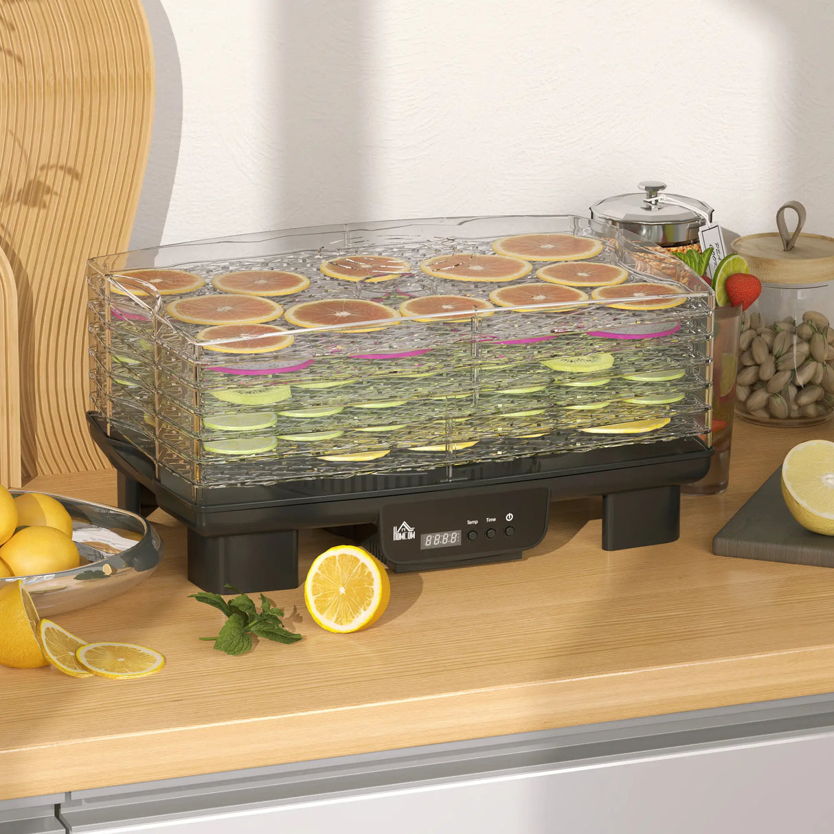 HOMCOM 40-70C Six-Tray Food Dehydrator - Black