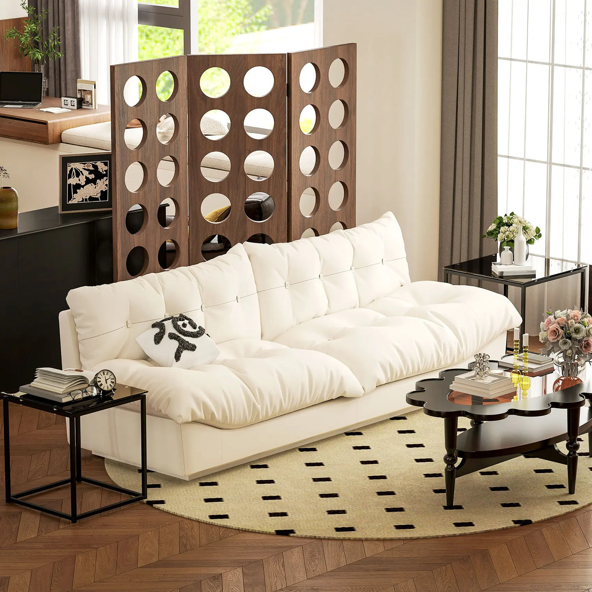 HOMCOM Nest of Tables, Set of 2 Coffee Table, Side Tables with Tempered Glass Desktop and Metal Frame for Living Room, Bedroom, Office, Black