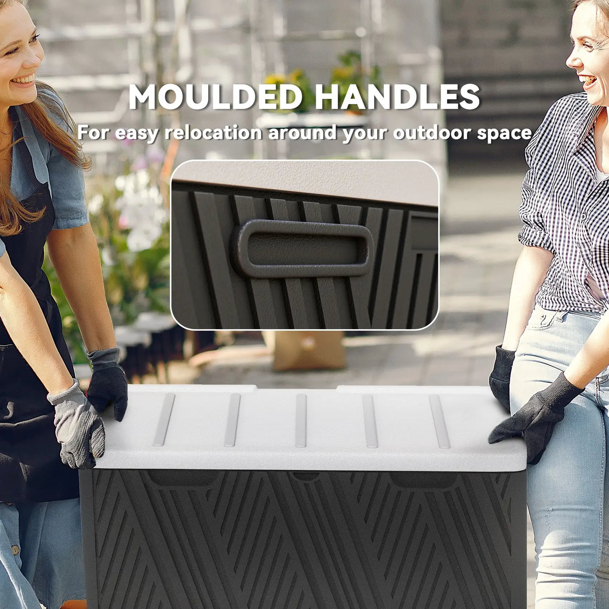 Outsunny 380L Waterproof Outdoor Storage Box, with Lockable Lid - Black