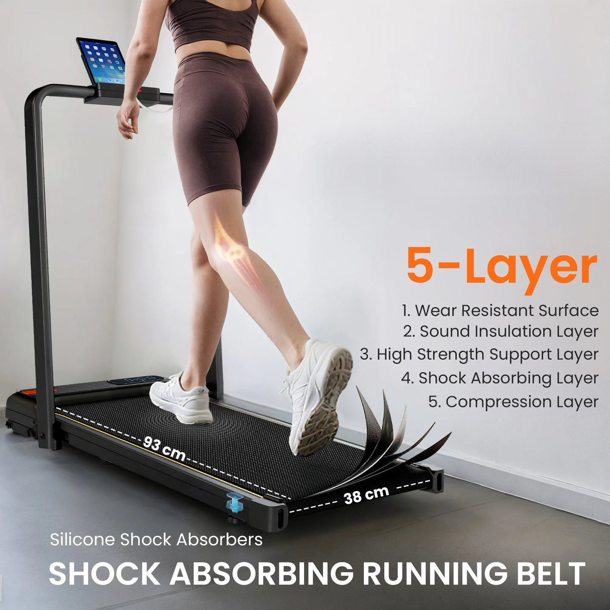 SPORTNOW Folding Walking Treadmill, Under Desk Walking Pad with Incline, Black