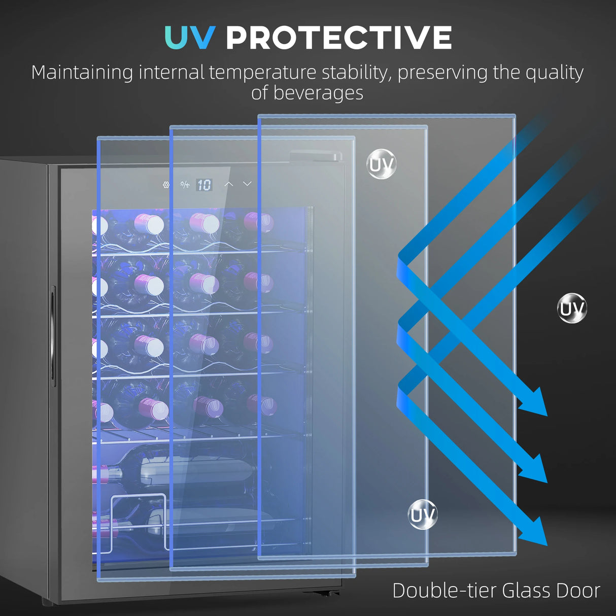 HOMCOM 20 Bottle 5-18 Countertop Wine Fridge - Black