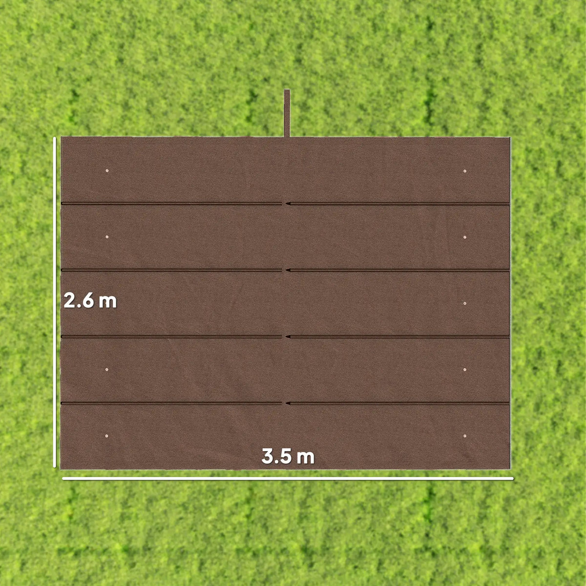 Outsunny Retractable Pergola Cover, 3.5 x 2.6 m Replacement Canopy Fabric for 4 x 3 m Frame, Roof Top Only, Brown