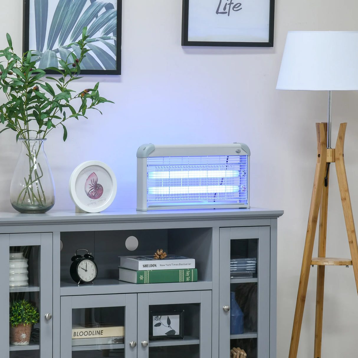 Outsunny Wall Hanging Bug Zapper, 30W Electric Fly Zapper Mosquito Killer, 60 Coverage Insect Killer, Indoor Outdoor Use, Grey