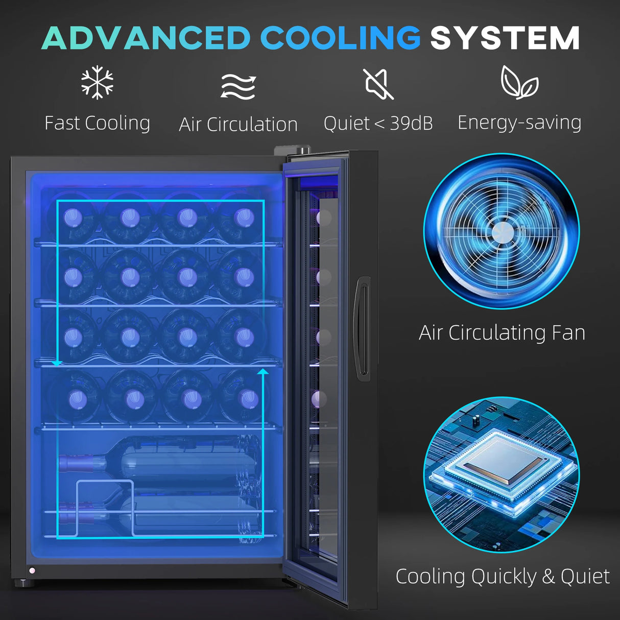 HOMCOM 20 Bottle 5-18 Countertop Wine Fridge - Black