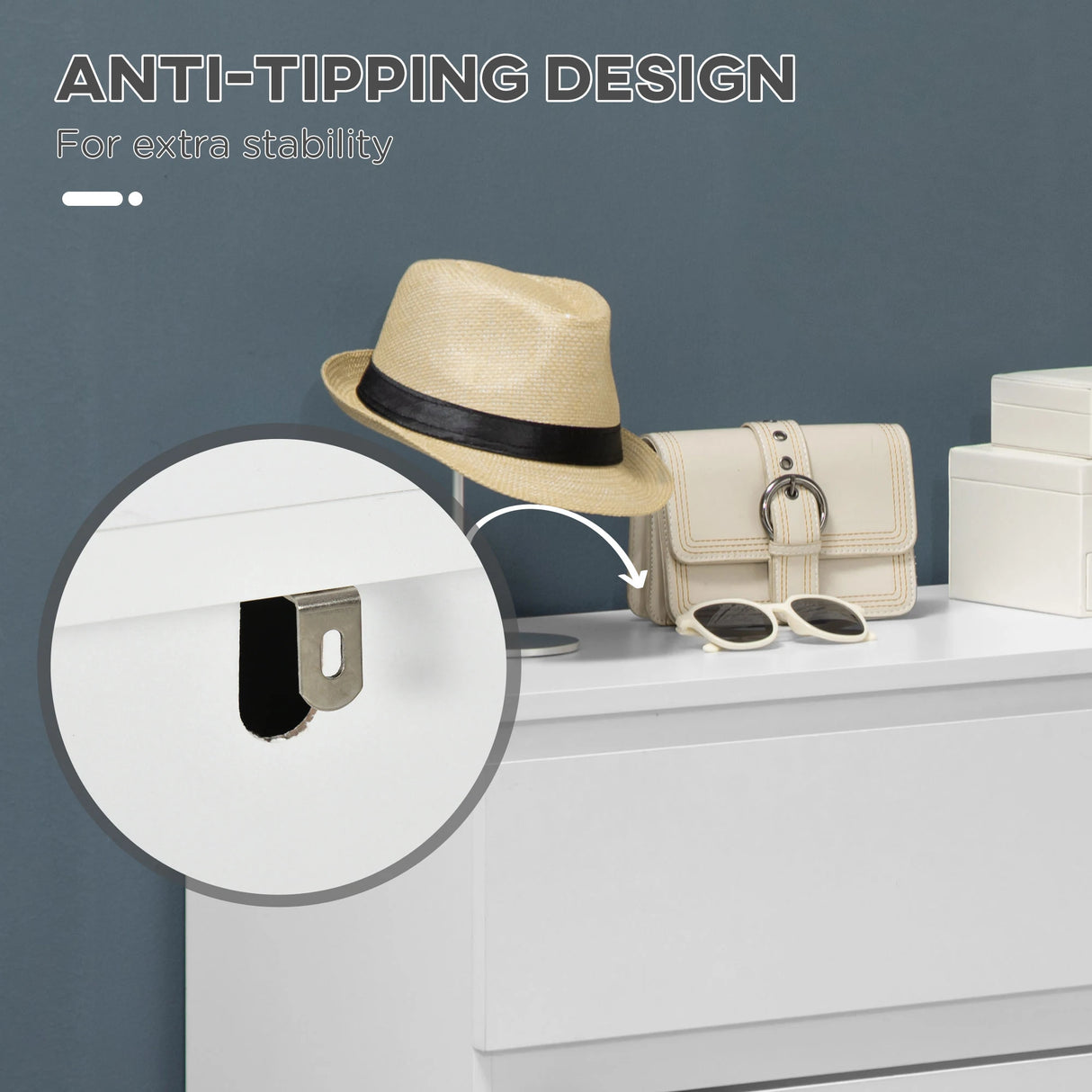 HOMCOM Chest of Three Drawers - White