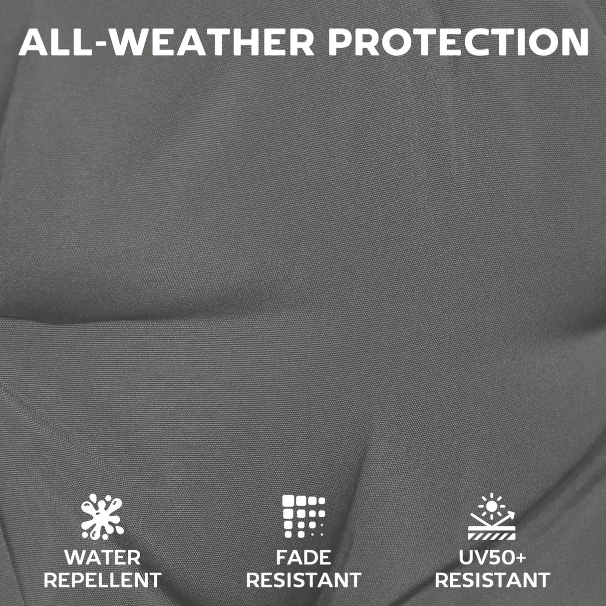 Outsunny Set of 6 Outdoor Seat Cushions with Machine Washable Cover, Water Repellent Seat Cushions Dark Grey