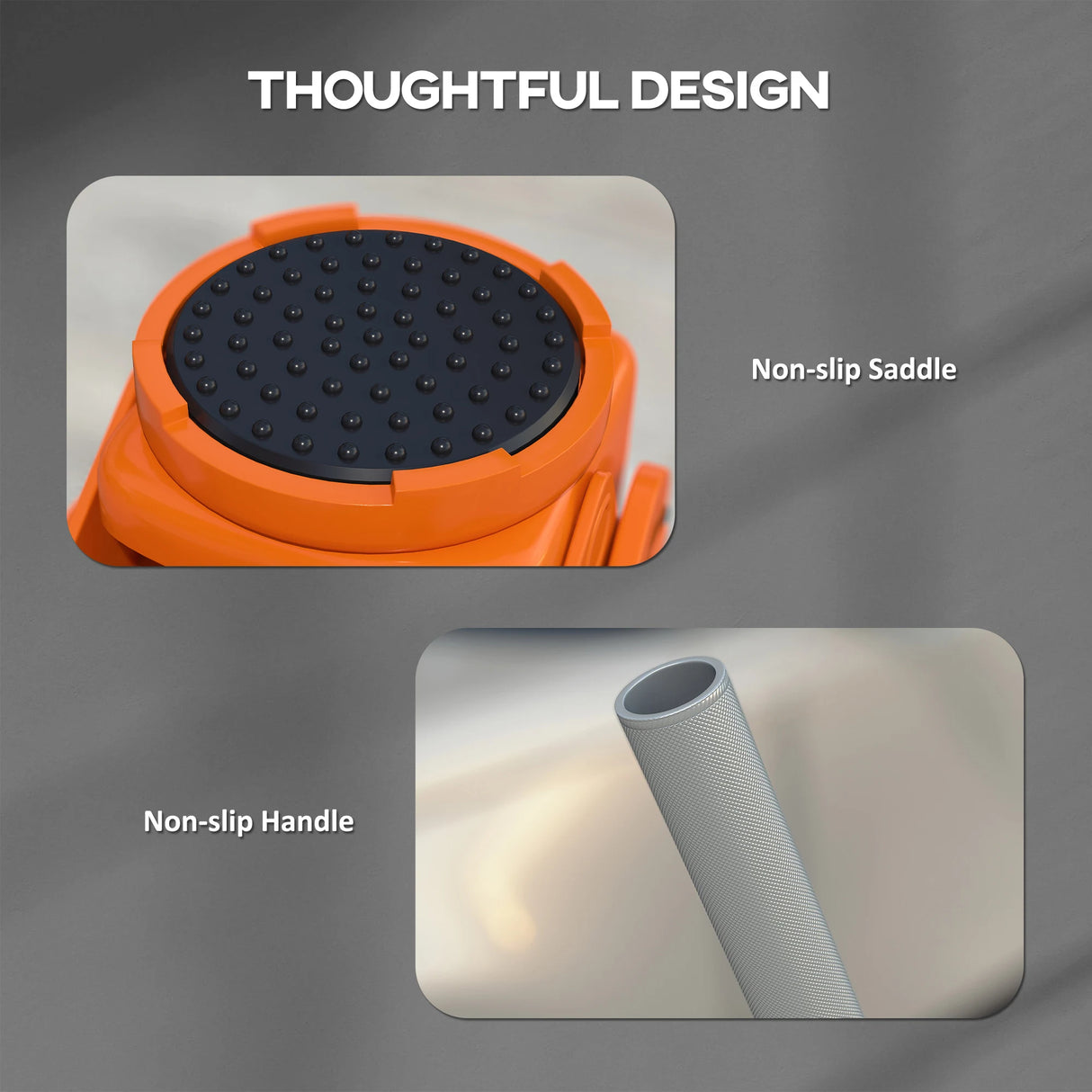 HOMCOM 3 Ton Hydraulic Low-Profile Floor Jack, with 7.5-50.5cm Lifting Range, Wheels, Orange