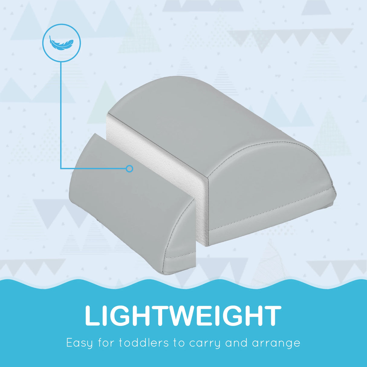 HOMCOM 11-Piece Kids Soft Play Set, Foam Block, Toys for Climbing, Crawling, Blue