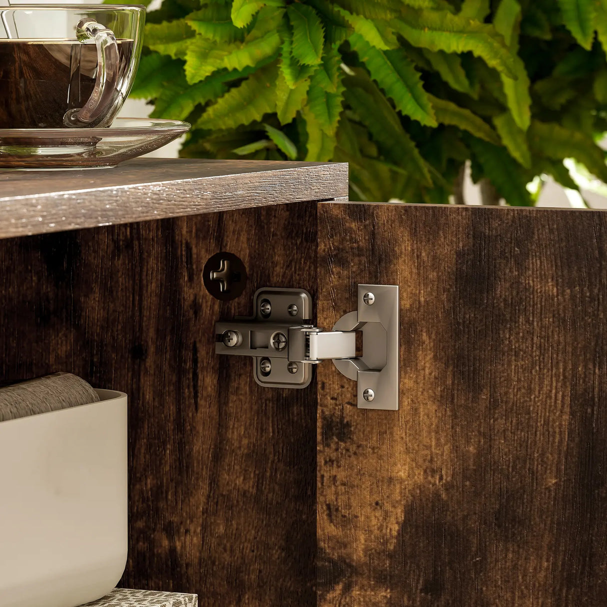 HOMCOM TV Stand up to 55 Inches, TV Unit with Open Shelves and Cable Holes - Brown