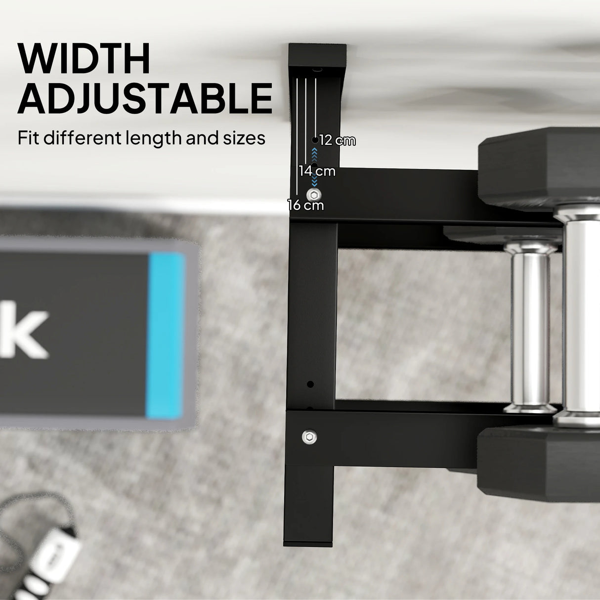 SPORTNOW Wall-Mounted Dumbbell Rack, 2-Tier Weight Stand, Space-Saving and Multi-Functional Steel organiser for Home Gym, Black