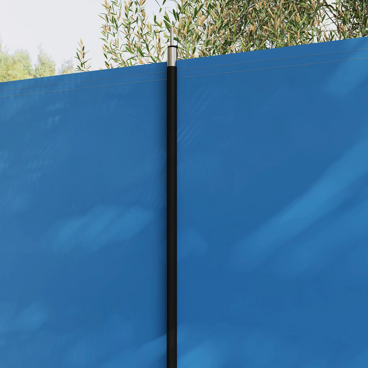 Outsunny 4 Pole Camping Windbreaks, Beach Wind Shield Shelter with Carry Bag and Steel Poles, 540cm x 150cm, Blue