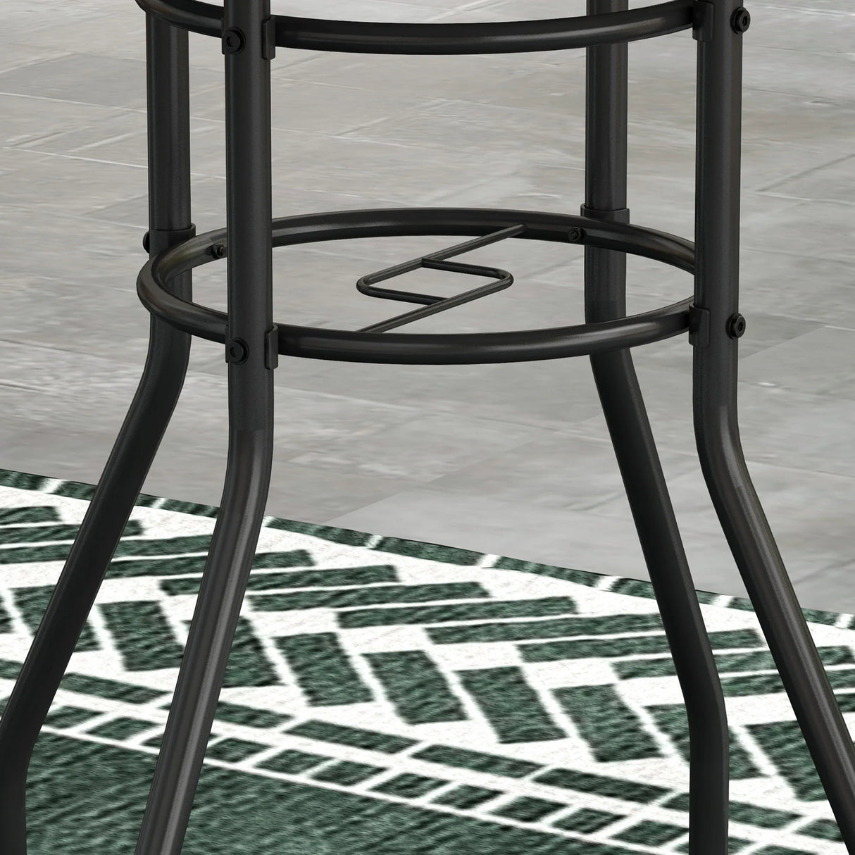 Outsunny 60 Garden Table, with Glass Printed Tabletop - Multicolour