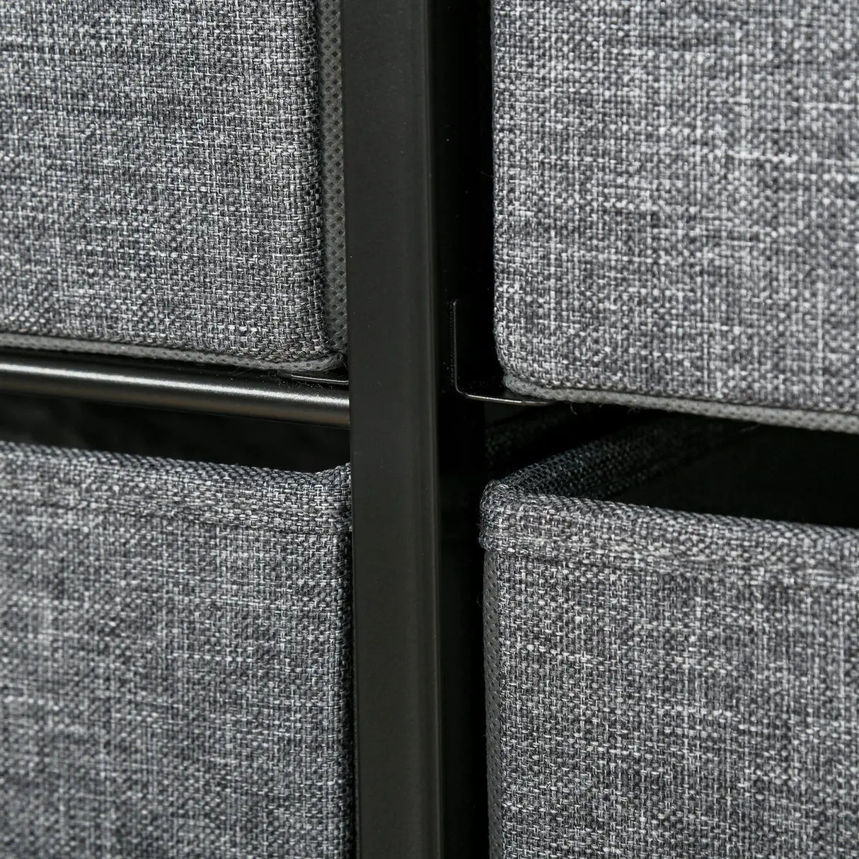 HOMCOM Chest of Drawers with 7 Foldable Drawers, 3-Tier Fabric Bedroom Dresser, Clothes Storage Unit for Bedroom, Living Room, Grey