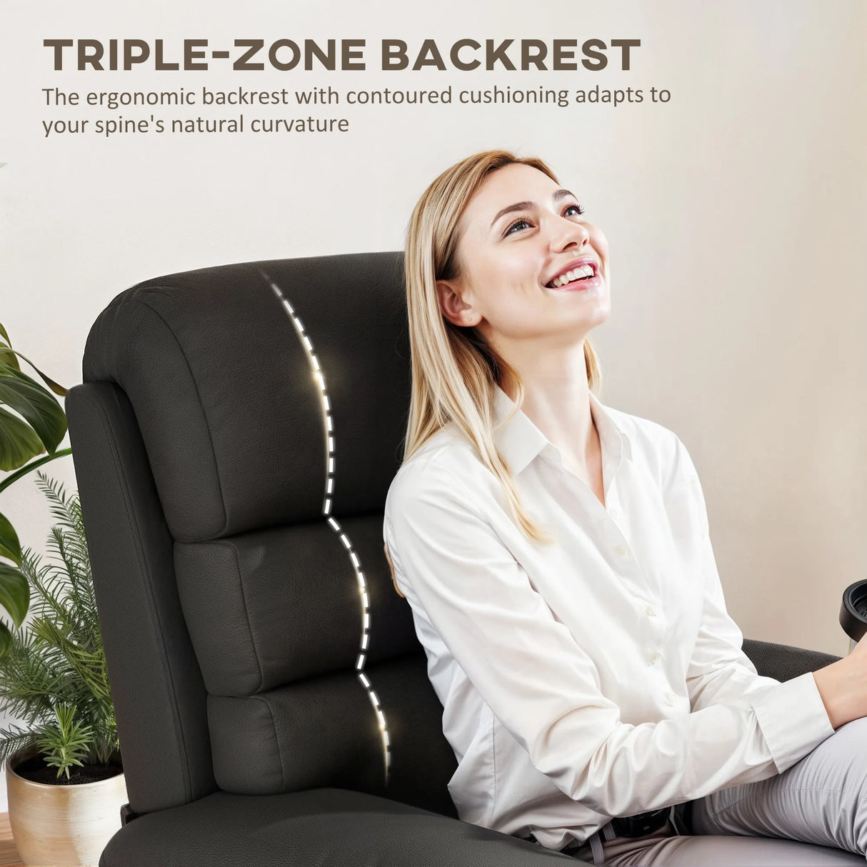 HOMCOM PU Leather Reclining Chair, Manual Recliner Chair with Padded Armrests, Retractable Footrest and Wood Frame, Black