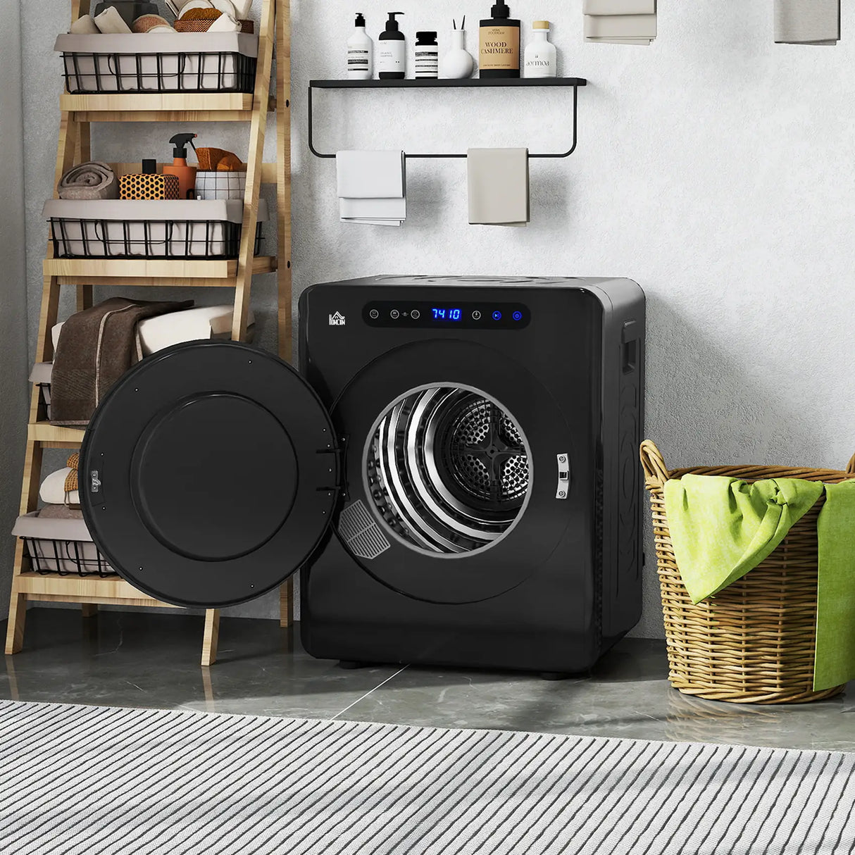 HOMCOM 4kg Compact 40-60 Tumble Dryer - Black