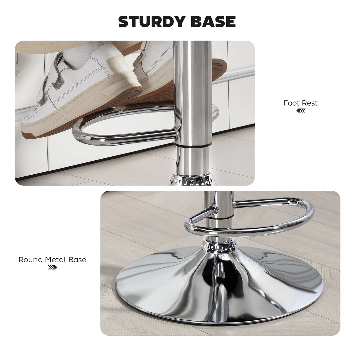 HOMCOM PU Leather Upholstered Swivel Bar Stool, Height Adjustable with Back, Armrest, Footrest, Grey