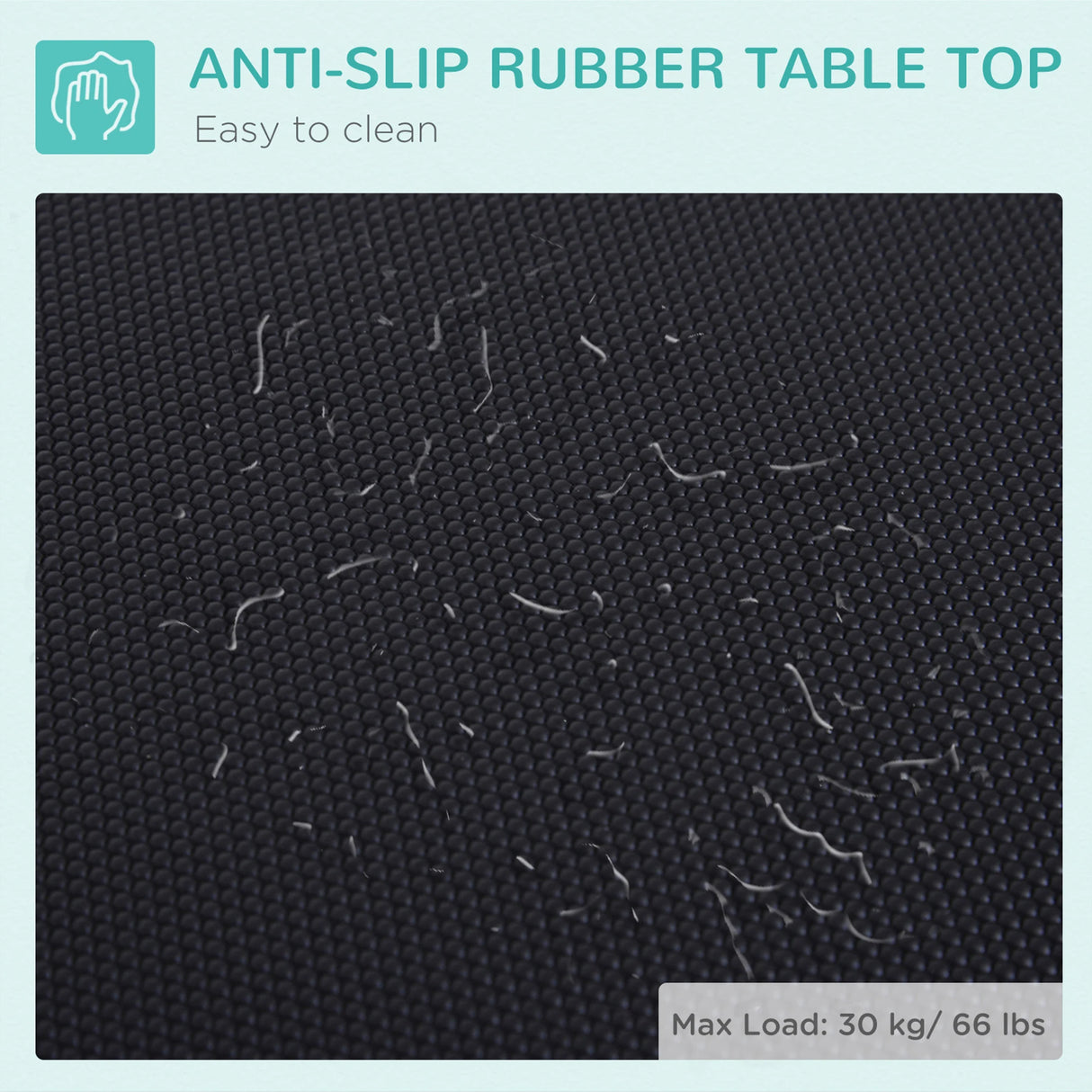 PawHut 32" Foldable Dog Grooming Table Pet Drying Beauty Table Adjustable Fixed Arm Rubber Top, Black