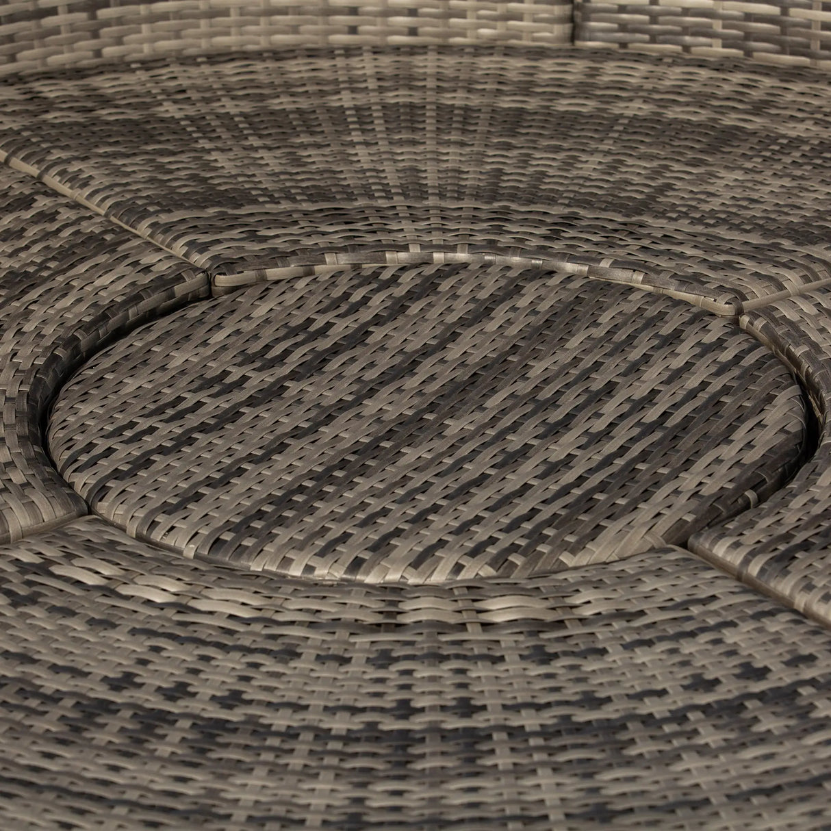 Outsunny Outdoor PE Rattan Garden Furniture with Cushioned, Patio Wicker Conversation Furniture Set, Round Daybed with Retractable Canopy, Coffee Table and Three Pillows, Dark Grey/Grey