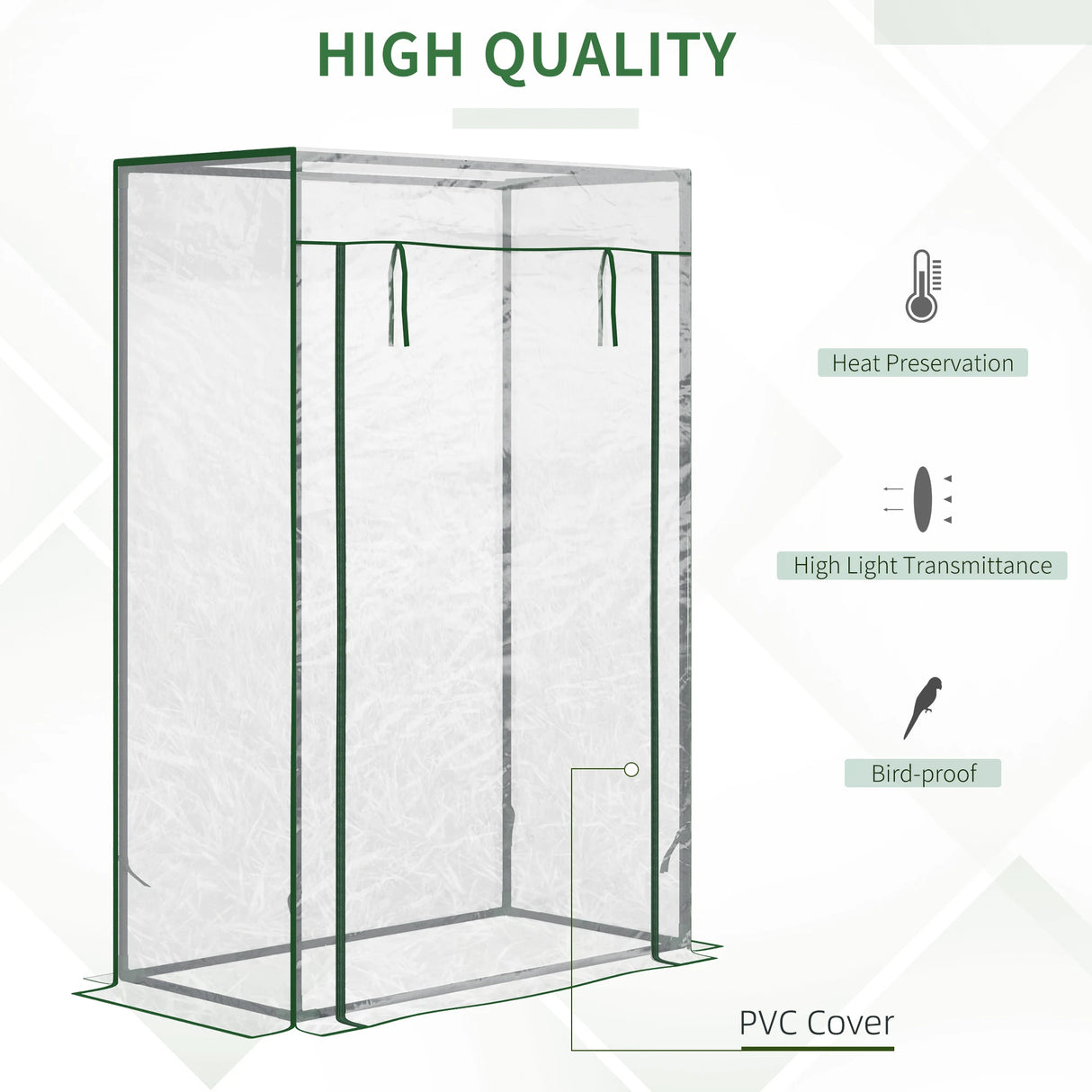 Outsunny Tomato Greenhouse with Roll-up Door, Mini Greenhouse with PVC Cover, Outdoor Grow House Small Green House for Yard, Balcony, Garden, 100 x 50 x 150cm, Transparent