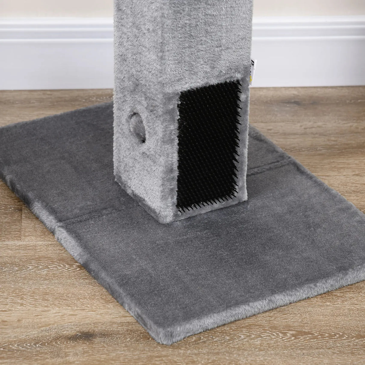 PawHut Cat Tree Scratching Post for Indoor Cats 79cm Jute Scratcher Climber w/ Carpet Base Dangling Toy Grey