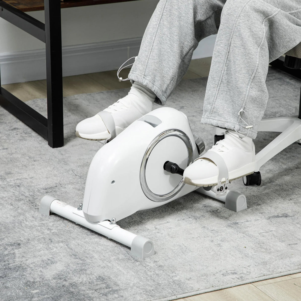 SPORTNOW Pedal Exerciser with Eight Level Magnetic Resistance, with Eight-Level Magnetic Resistance, White