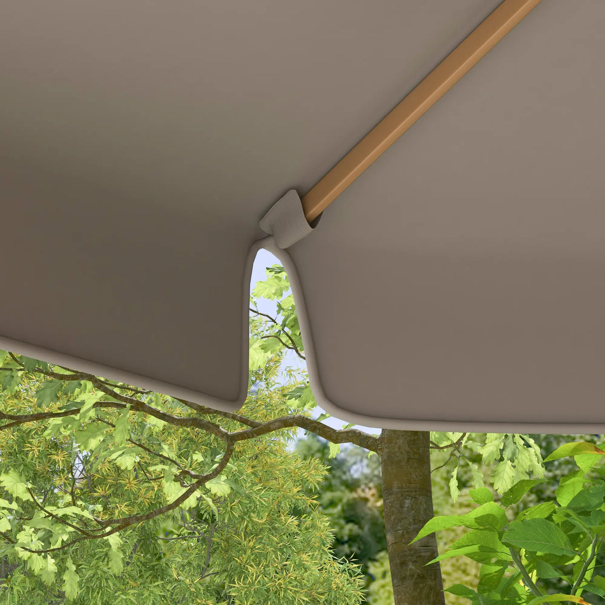 Outsunny 3.3m Elegant Wooden Parasol - Grey